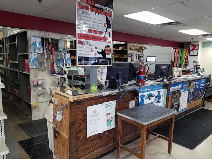 Plumbing parts counter at Blodgett Supply